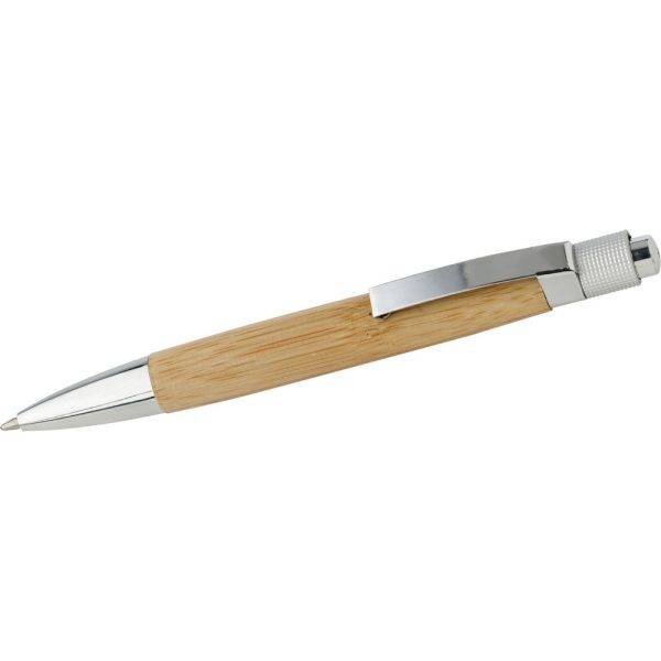 Stylo bille en bambou brun personnalisable avec logo