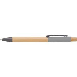 Stylo bille en bambou gris personnalisable avec logo