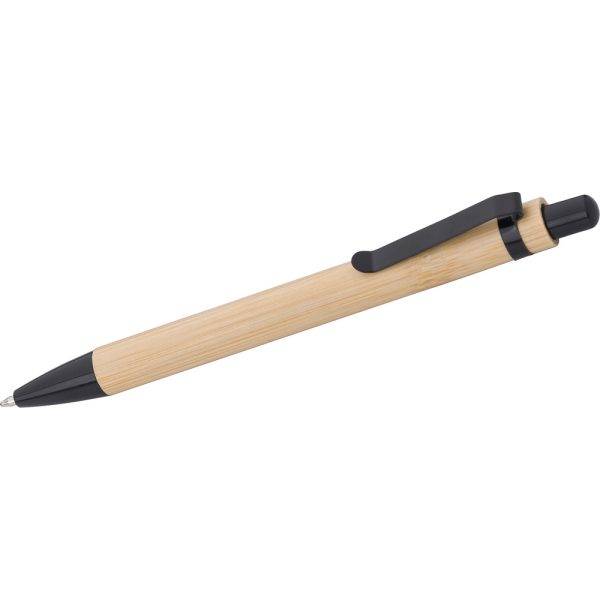 Stylo bille en bambou noir personnalisable avec logo – réf. V1336/A-03