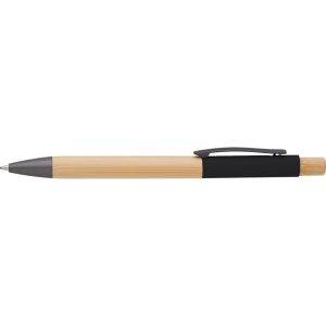 Stylo bille en bambou noir personnalisable avec logo