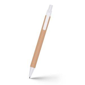 Stylo bille en carton recyclé Nicholas blanc personnalisable avec logo