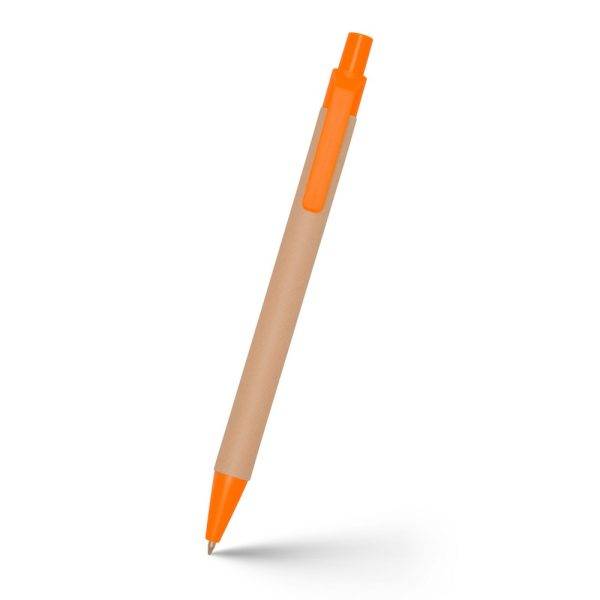 Stylo bille en carton recyclé | Nicholas orange personnalisable
