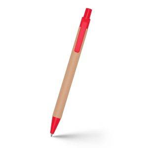 Stylo bille en carton recyclé | Nicholas rouge personnalisable