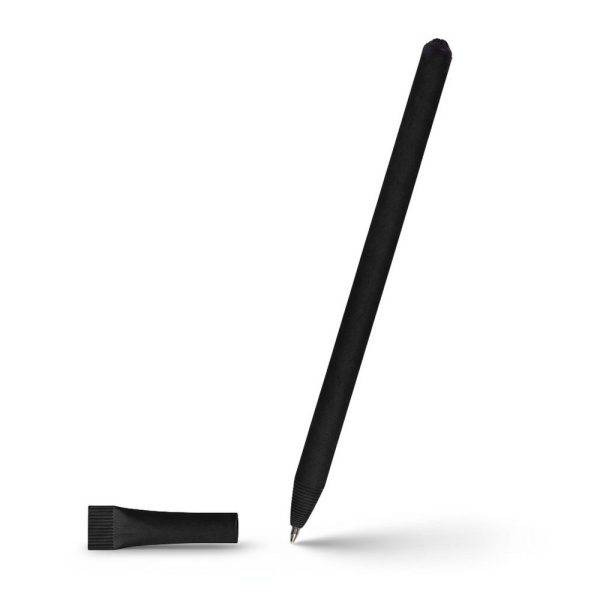 Stylo bille en papier avec capuchon | Debra noir personnalisable