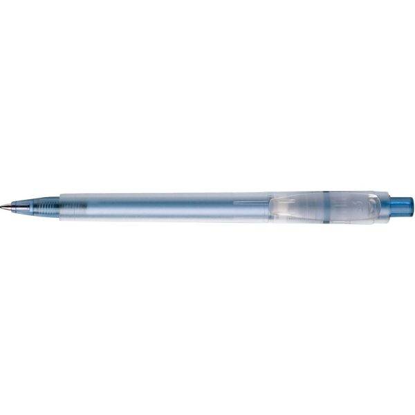 Stylo bille en plastique givré bleu clair personnalisable avec logo