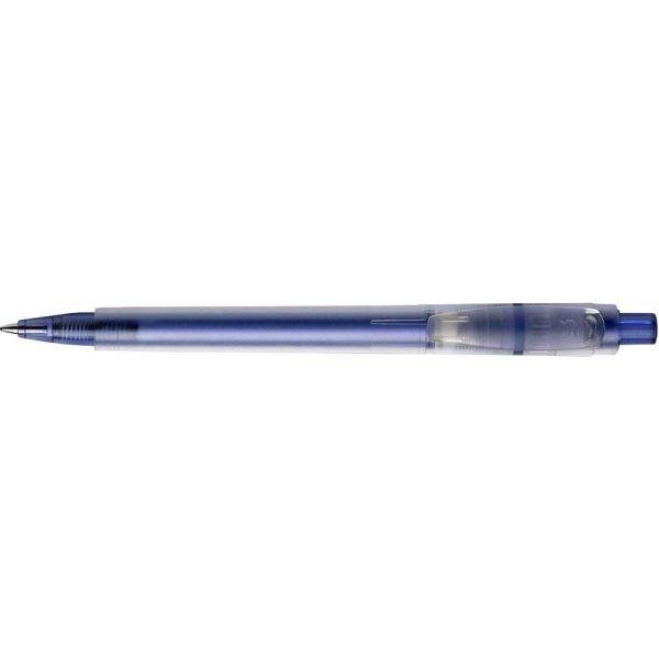 Stylo bille en plastique givré bleu marine personnalisable avec logo