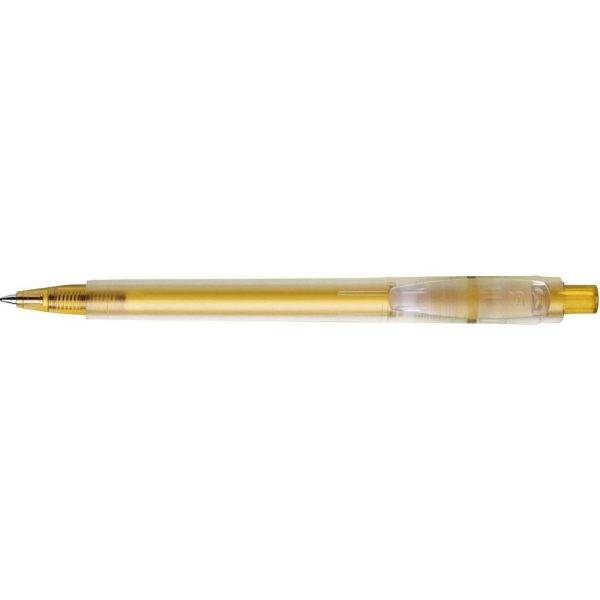 Stylo bille en plastique givré jaune personnalisable avec logo