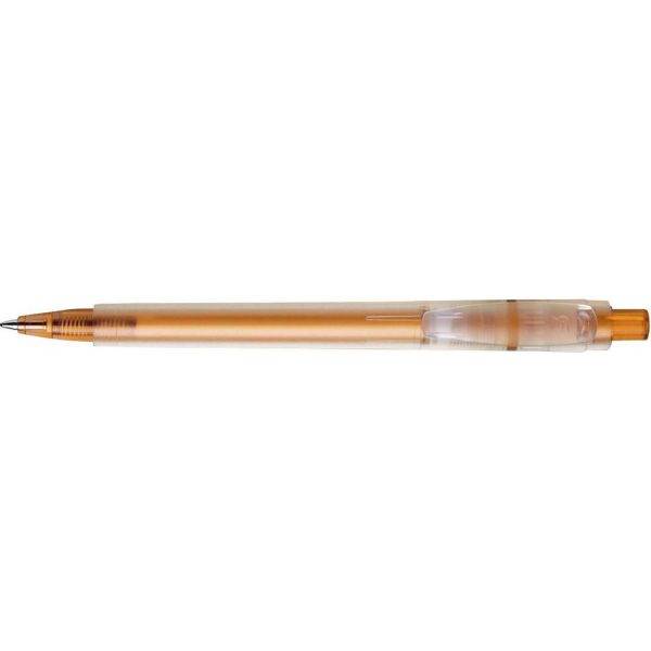 Stylo bille en plastique givré orange personnalisable avec logo