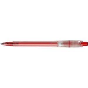 Stylo bille en plastique givré rouge personnalisable avec logo