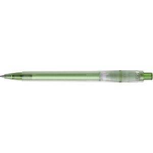 Stylo bille en plastique givré vert personnalisable avec logo