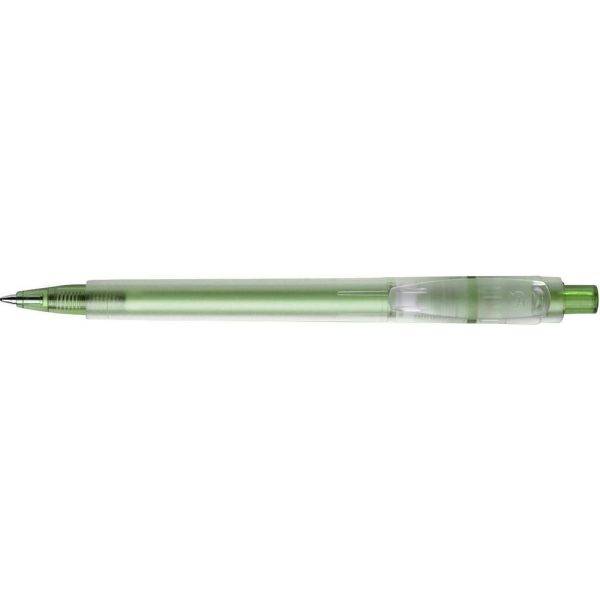 Stylo bille en plastique givré vert personnalisable avec logo
