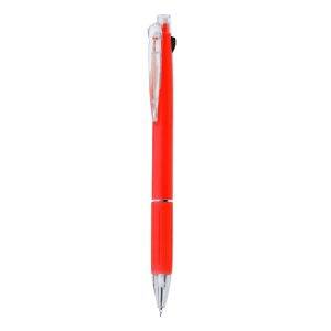 Stylo bille, encre multicolore, porte-mine rouge personnalisable