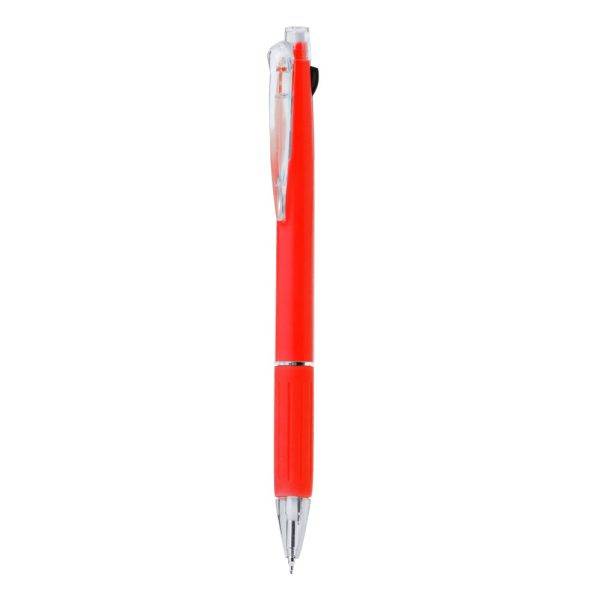 Stylo bille, encre multicolore, porte-mine rouge personnalisable