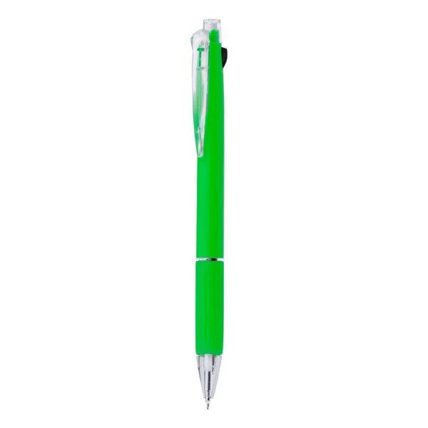Stylo bille, encre multicolore, porte-mine vert personnalisable