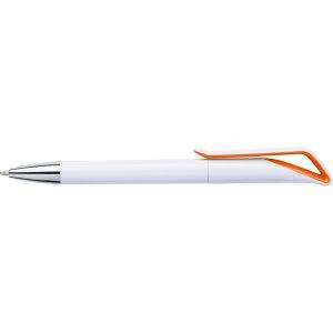 Stylo bille géométrique orange personnalisable avec logo