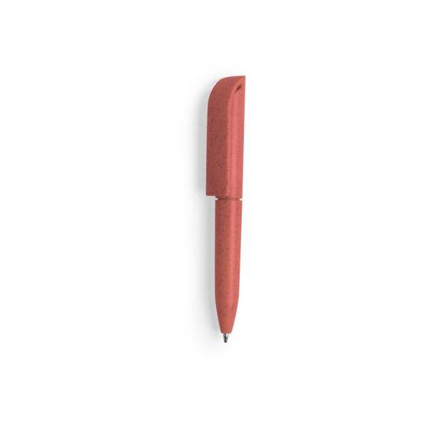 Stylo bille miniature en paille de blé rouge personnalisable avec logo