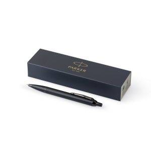 Stylo bille Parker IM en métal noir personnalisable avec logo