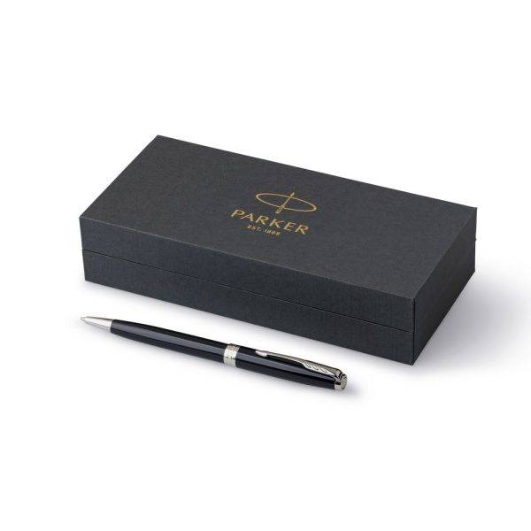 Stylo bille Parker Sonnet noir personnalisable avec logo – réf. VA819-03