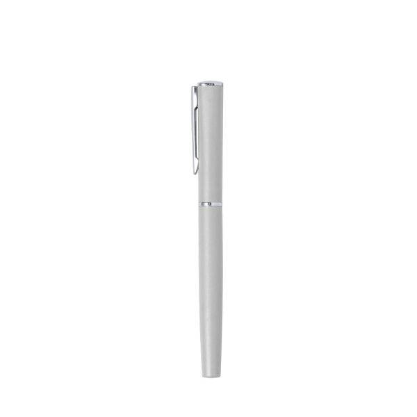 Stylo bille roullante avec capuchon argent personnalisable avec logo