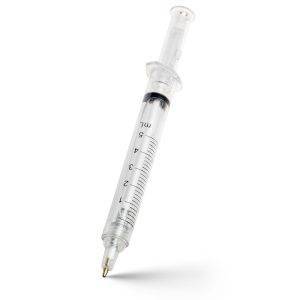 Stylo bille 'seringue' neutre personnalisable avec logo