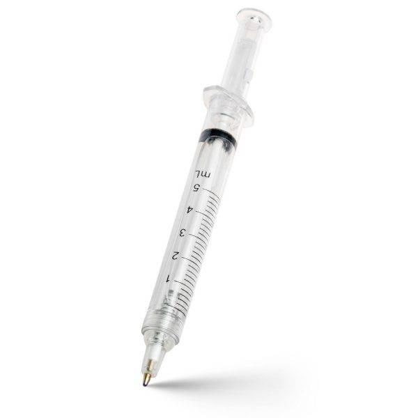 Stylo bille 'seringue' neutre personnalisable avec logo