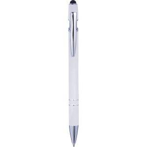 Stylo bille, stylet tactile blanc personnalisable avec logo