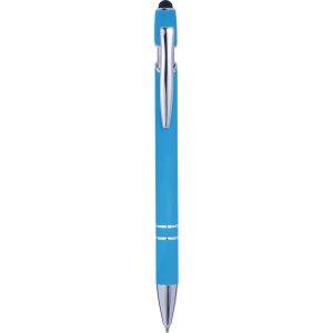 Stylo bille, stylet tactile bleu clair personnalisable avec logo