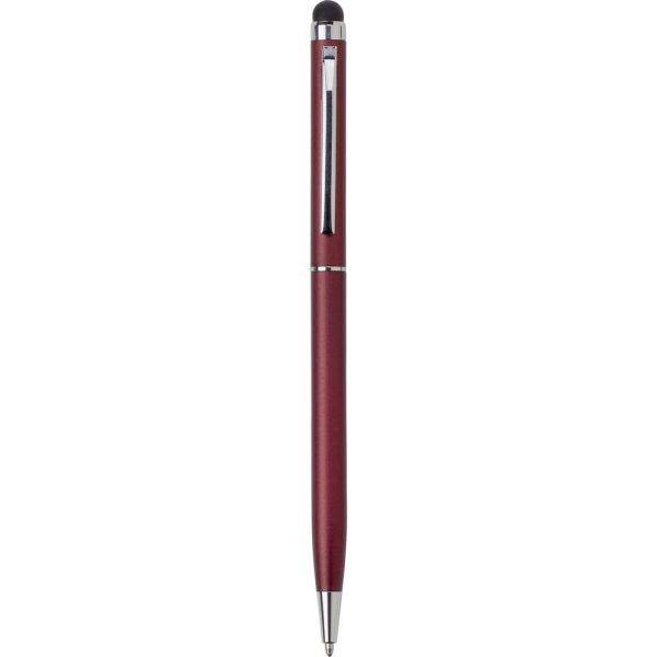 Stylo bille, stylet tactile bordeaux personnalisable avec logo