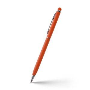Stylo bille, stylet tactile | Dennis orange personnalisable avec logo
