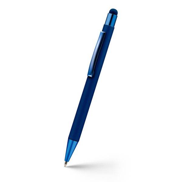 Stylo bille, stylet tactile | Ida bleu marine personnalisable