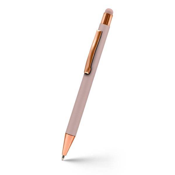 Stylo bille, stylet tactile | Ida rose personnalisable avec logo