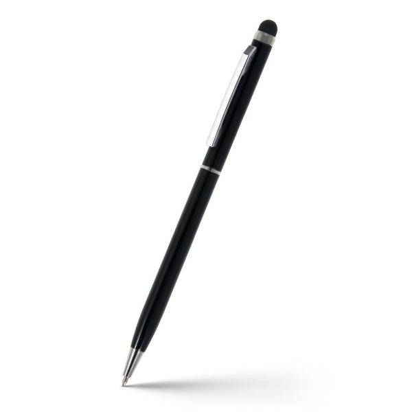 Stylo bille, stylet tactile | Irin noir personnalisable avec logo