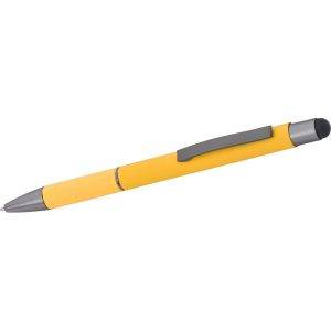 Stylo bille, stylet tactile jaune personnalisable avec logo – réf. V1568-08