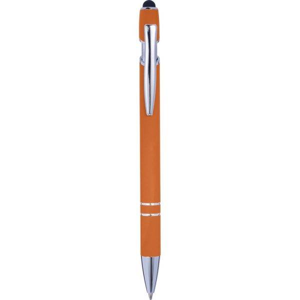Stylo bille, stylet tactile orange personnalisable avec logo