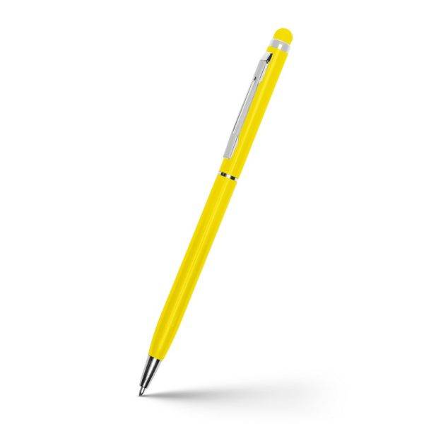 Stylo bille, stylet tactile | Raymond jaune personnalisable avec logo
