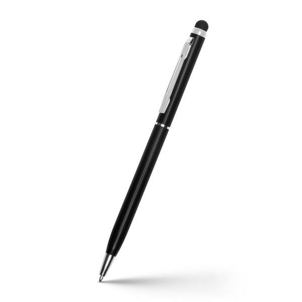 Stylo bille, stylet tactile | Raymond noir personnalisable avec logo