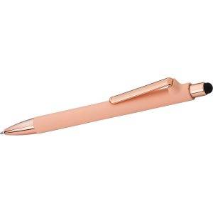 Stylo bille, stylet tactile rose personnalisable avec logo – réf. V1565-21