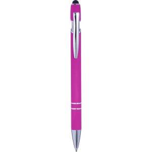 Stylo bille, stylet tactile rose personnalisable avec logo