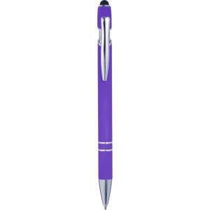 Stylo bille, stylet tactile violet personnalisable avec logo