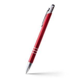 Stylo bille, stylet tactile Zachary rouge personnalisable avec logo