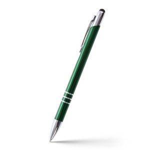 Stylo bille, stylet tactile Zachary vert personnalisable avec logo