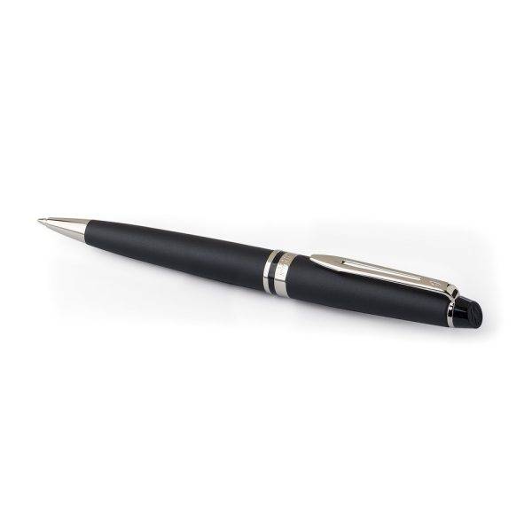 Stylo bille Waterman Expert en acier inoxydable noir personnalisable
