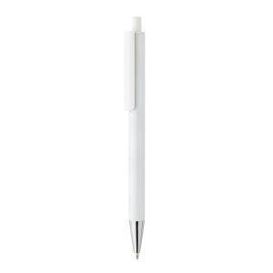 Stylo en aluminium recyclé certifié RCS Amisk blanc personnalisable