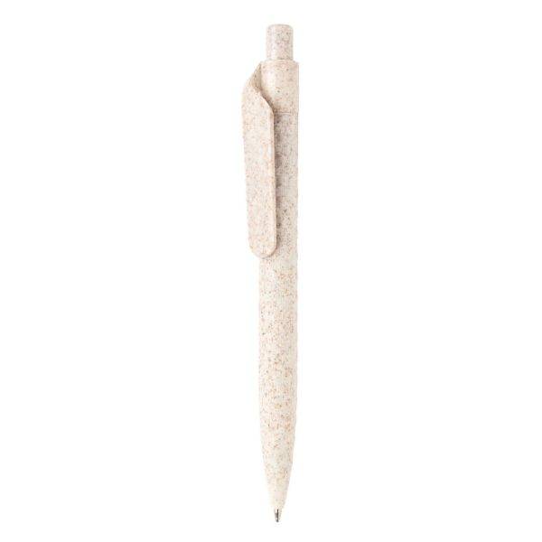 Stylo en fibre de paille blanc personnalisable avec logo