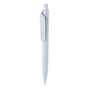 Stylo en fibre de paille bleu personnalisable avec logo
