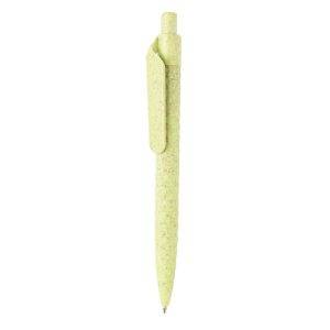 Stylo en fibre de paille vert personnalisable avec logo