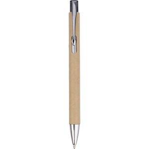 Stylo en papier recyclé brun personnalisable avec logo