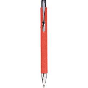 Stylo en papier recyclé rouge personnalisable avec logo