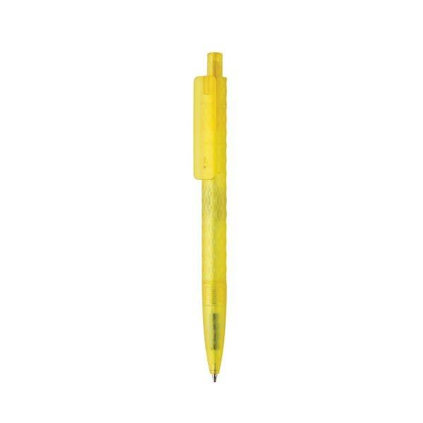 Stylo X3 en plastique givré GRS jaune personnalisable avec logo