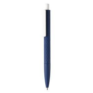 Stylo X3 finition gomme en ABS recyclé RCS bleu personnalisable – réf. P610.969